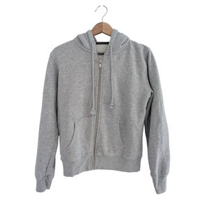 Brandy Melville Neutral Gray Hooded Zip Up Women's Sweatshirt Size S